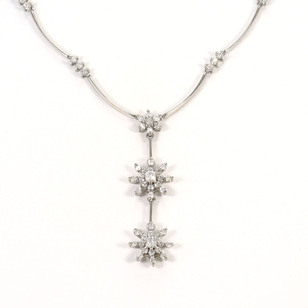 VINTAGE 14k Silver Diamond Necklace